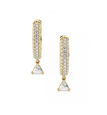 तीसरे पक्ष के मूल्यांकन 925 स्टर्लिंग चांदी में हीरा हुप झुमका गुलाबी सोने के साथ और 50 जोड़ी MOQ