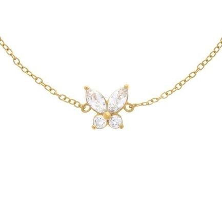 925 स्टर्लिंग सिल्वर में 14K स्वर्ण मढ़वाया तितली आकर्षण कंगन 50 पीसी MOQ के साथ