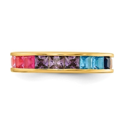 रंगीन घन Zircon Eternity शादी की अंगूठी महिला के लिए 925 चांदी पर्यावरण के अनुकूल