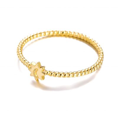 925 स्टर्लिंग सिल्वर चांद सूरज की अंगूठी 18K गोल्ड प्लेटेड यूनिसेक्स आभूषण