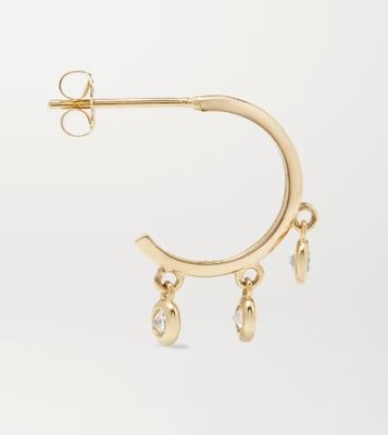 14K सोने से ढंके पीतल के हुप झुमके