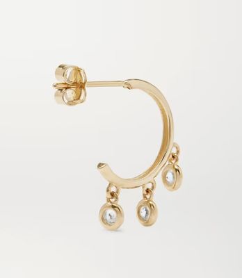 14K सोने से ढंके पीतल के हुप झुमके