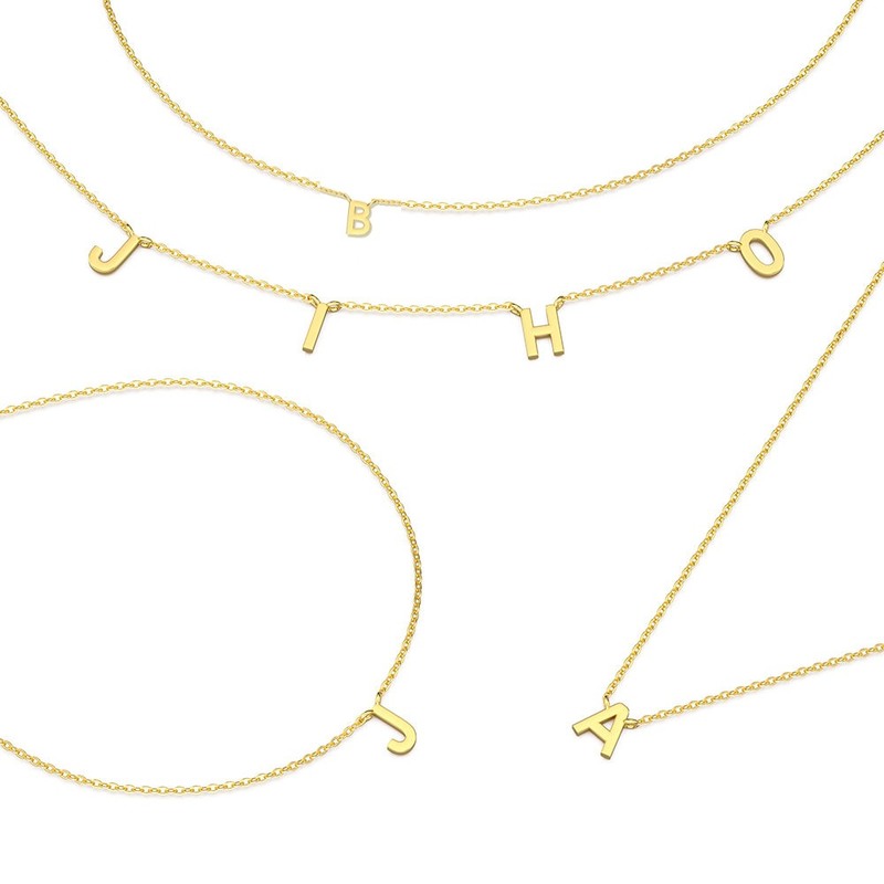 Dainty Custom Name Necklace in 925 Sterling Silver with Initial Letter Pendant - Fine Jewelry for Women