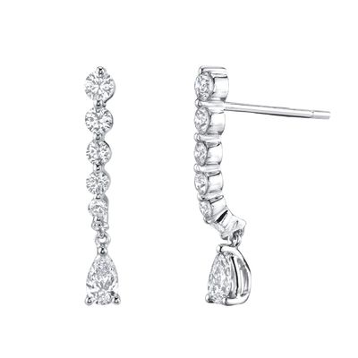 925 स्टर्लिंग सिल्वर व्हाइट Pear Drop Cubic Zircon Earrings for Customer Needs