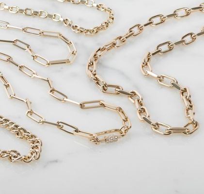 OEM के साथ 18K सोने की बड़ी पेपर क्लिप 925 स्टर्लिंग सिल्वर ओवल चेन हार