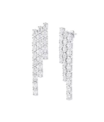 अंडाकार टेनिस सफेद घन Zircon बालियां महिलाओं के लिए लक्जरी गहने