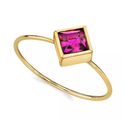 14K स्वर्ण डुबकी घन Zirconia क्रिस्टल अंगूठी OEM स्टोन रिंग