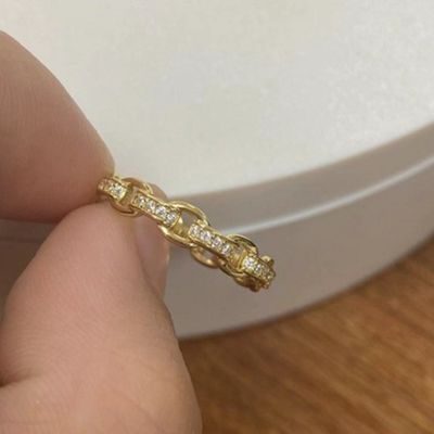 18K सोने की नाजुक व्यक्तिगत सुपर फेरी 925 स्टर्लिंग चांदी की अंगूठी
