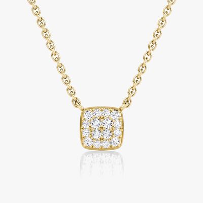 18K स्वर्ण 925 स्टर्लिंग चांदी वर्ग घन Zirconia लटकन हार