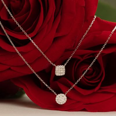 18K स्वर्ण 925 स्टर्लिंग चांदी वर्ग घन Zirconia लटकन हार