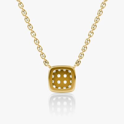 18K स्वर्ण 925 स्टर्लिंग चांदी वर्ग घन Zirconia लटकन हार