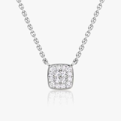 18K स्वर्ण 925 स्टर्लिंग चांदी वर्ग घन Zirconia लटकन हार