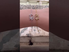 925 स्टर्लिंग सिल्वर हाथी कंगन माइक्रो इन्सर्ट तकनीक और सफेद हीरा के साथ