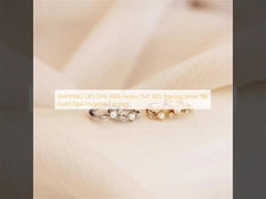 शिपिंग यूपीएस डीएचएल ईएमएस फेडेक्स टीएनटी 925 स्टर्लिंग सिल्वर 18K गोल्ड ओपल हग्गीज़ इयररिंग्स